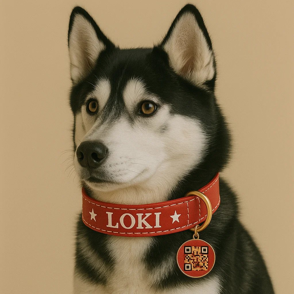 Coleira com QR Code